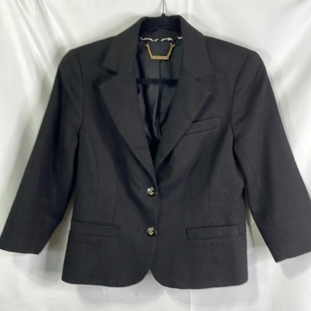 Trina Turk black cotton blazer